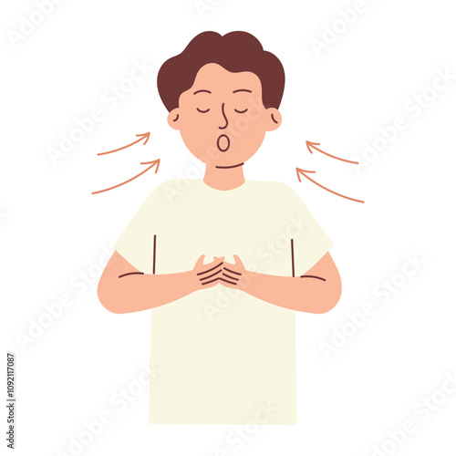 Man Practicing Mindful Breathing