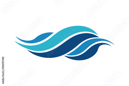 Waves minimalist and flat logo vecto photo