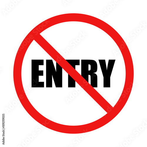 Free Download No Entry Sign on White Background - GFXLoad