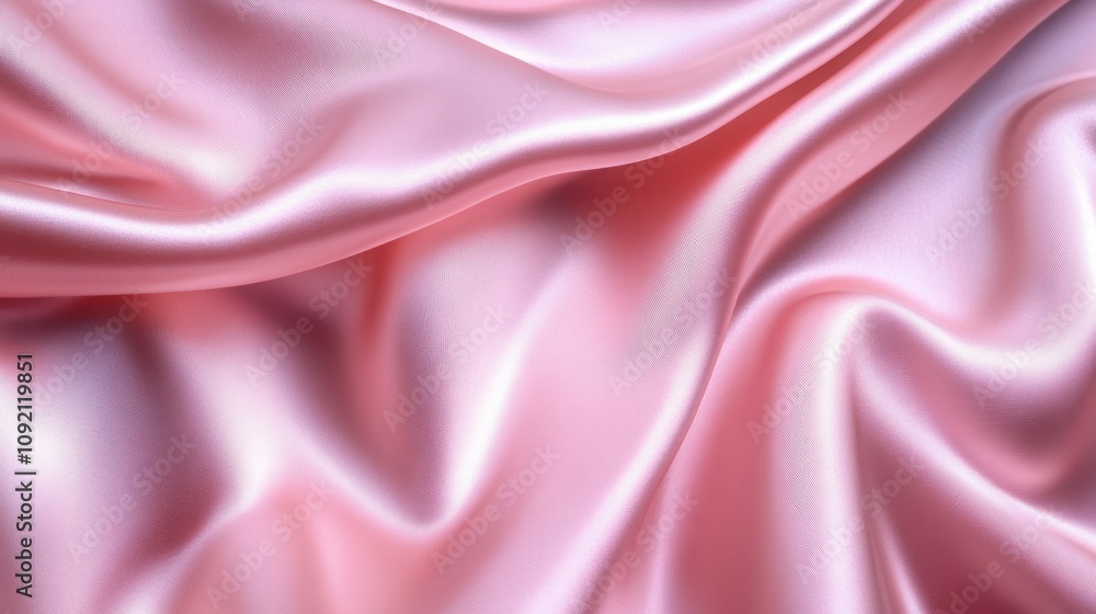 Obraz premium Pink Satin Fabric with Smooth Drapes and Soft Texture