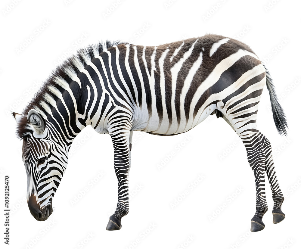 Fototapeta premium Zebra on white background