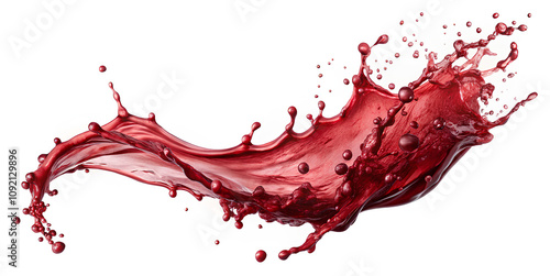 Red wine splash pattern isolated on white background. clipping path. Realistic.png