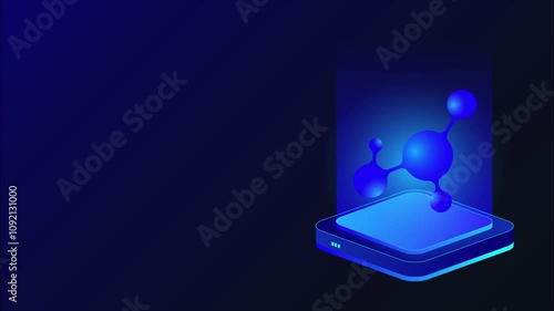 Wallpaper Mural animate Isometric molecular science vector. The concept of atomic molecular science. Torontodigital.ca