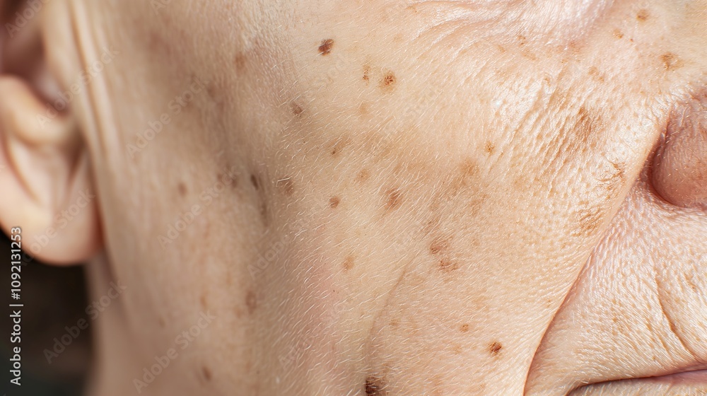 Fototapeta premium Close-up of Wrinkled Skin. beauty, medicine, magazine cover, medical research, passage of time, beauty of life, human skin, skin texture, life cycle, signs of aging