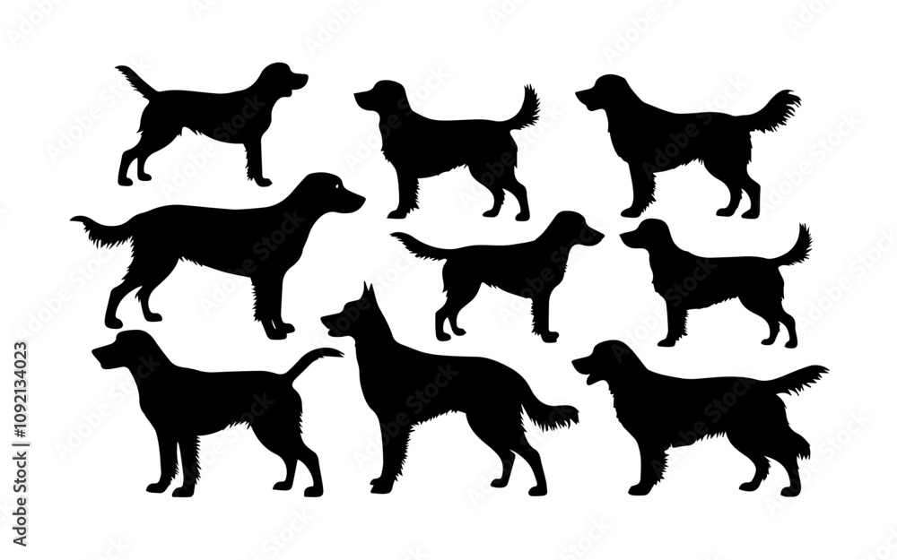 Obraz premium vector collection of dog animal silhouette illustrations