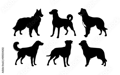 vector collection of dog animal silhouette illustrations