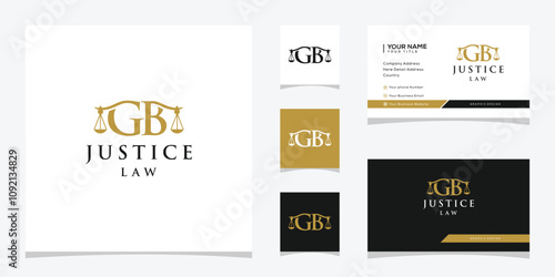 monogram of letter GB, justice scale law firm logo design inspiration