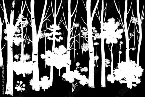 Abstract Black and White ForestBold black and white shapes and t photo