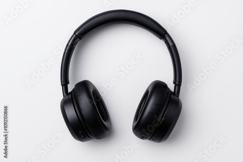 Black Over-Ear Headphones Isolated on Light Background Ideal for Music Lovers, Gamers, and Audiophiles, Perfect for High-Quality Sound Experience and Comfort