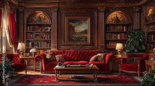 Wallpaper Mural Creating a cozy atmosphere in a traditional living room with classic furniture and elegant touches Torontodigital.ca