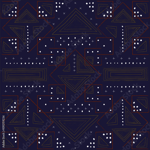 Ethnic pattern vector.  Geometric shapes and designs for print