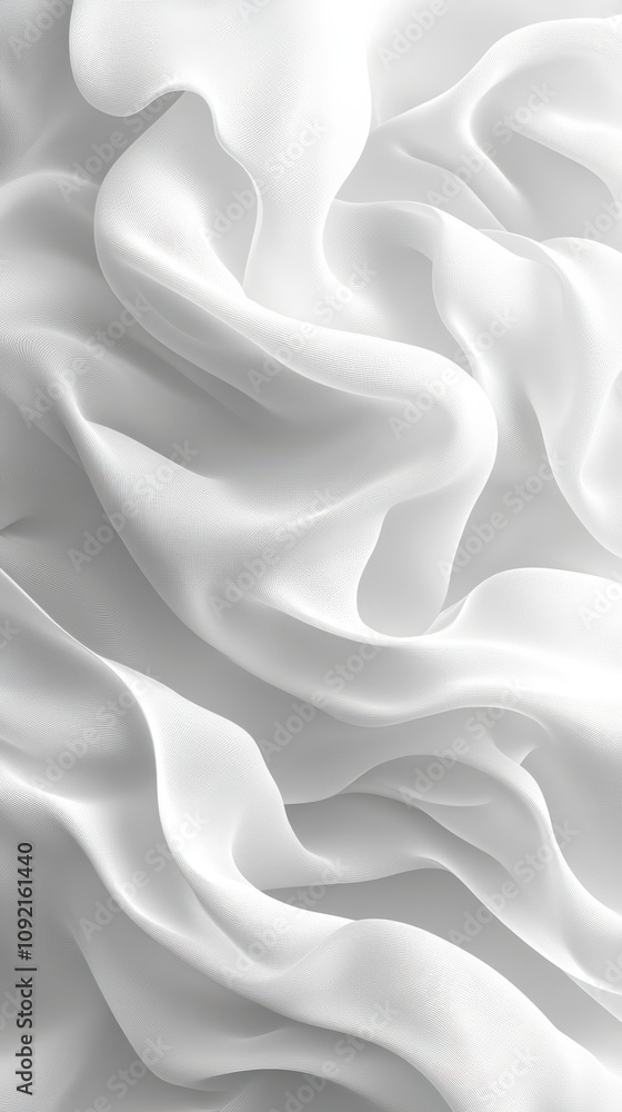 Obraz premium Soft Gray Waves on Minimalist White Background