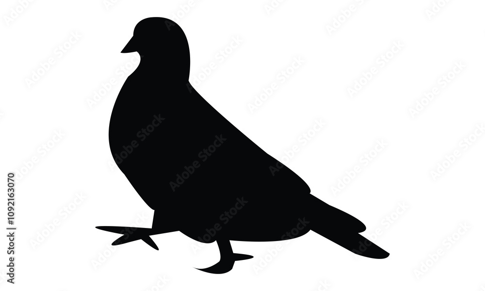 Fototapeta premium Pigeon Silhouette Design And Vector Illustration. 