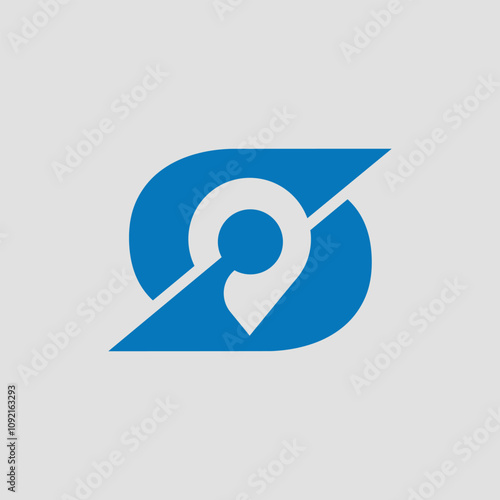 Abstract Technology S Letter With Location Symbol