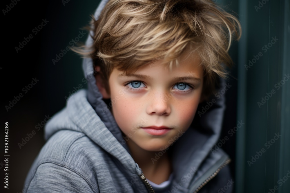 Portrait of a cute little boy with blond hair and blue eyes Portrait of a cute little boy with blond hair and blue eyes