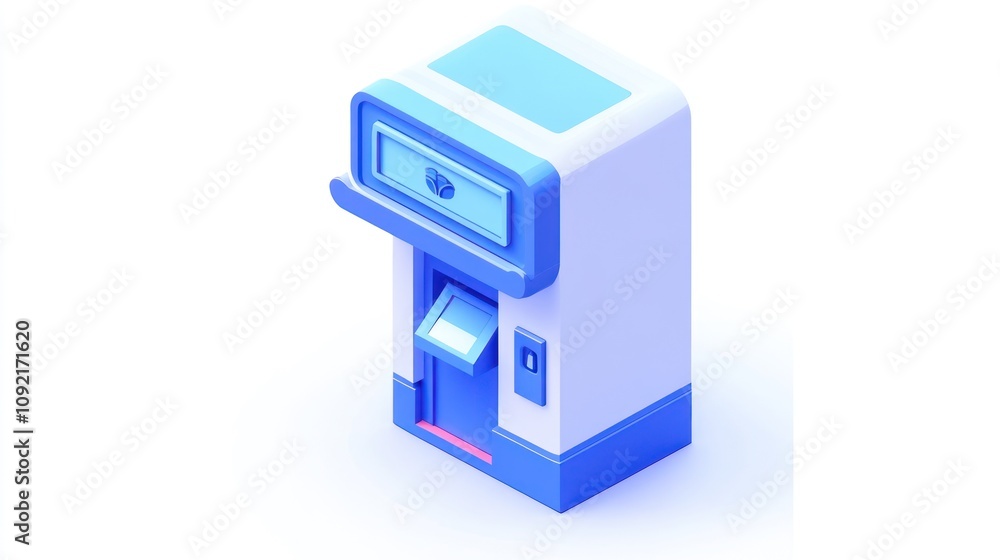 A stylized digital representation of an ATM machine. A stylized digital representation of an ATM machine.