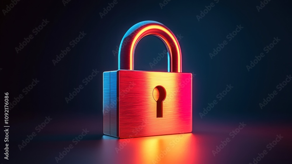 Fototapeta premium Symbolizing security a minimalist padlock image digital environment conceptual viewpoint on importance