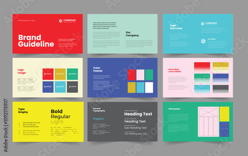 brand guideline and brand guideline presentation slide template