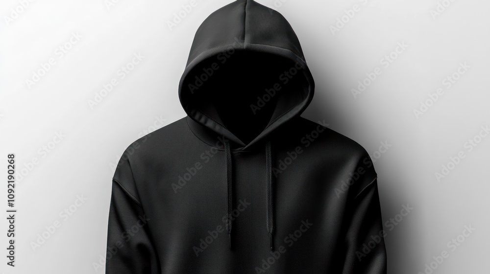 A black hoodie with a hood, displayed against a plain background, suggesting fashion or comfort. A black hoodie with a hood, displayed against a plain background, suggesting fashion or comfort.