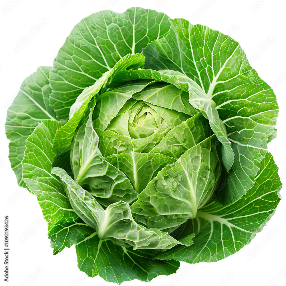 Fototapeta premium Fresh green cabbage isolated on white background