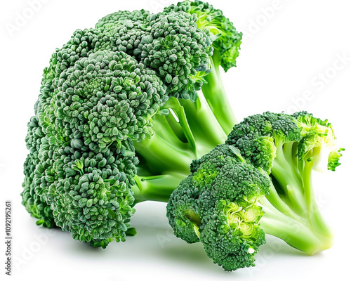 Fresh green broccoli isolated on white background