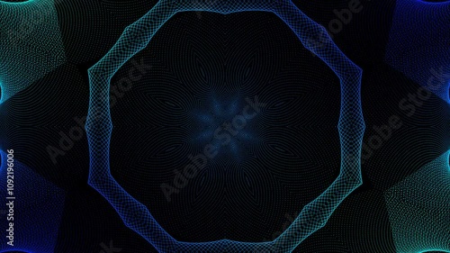 Circular kaleidoscope animation Music background footage. Music screensaver. Background for music concert