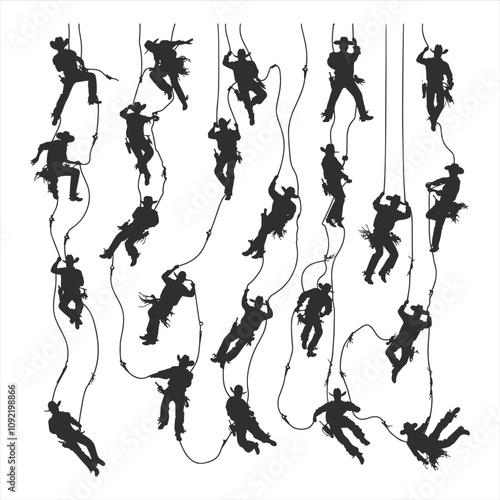 Climber Man Silhouette, Climber Silhouette Bundle Set