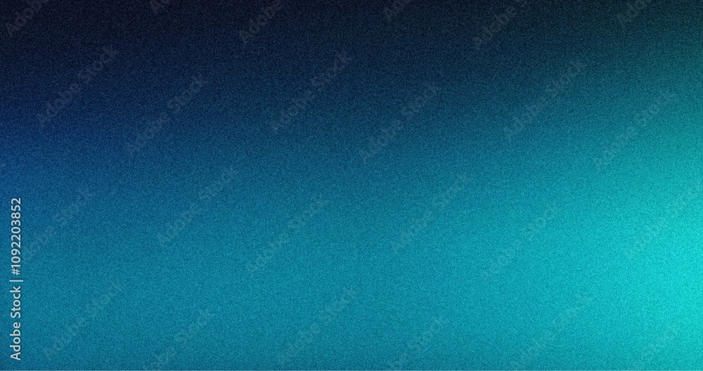 Fototapeta premium Grainy background Blue to Teal abstract gradient noise texture