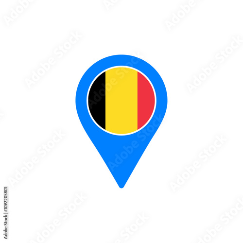 Belgium location pin with national flag design Free Download Belgium location pin with national flag design - GFXLoad