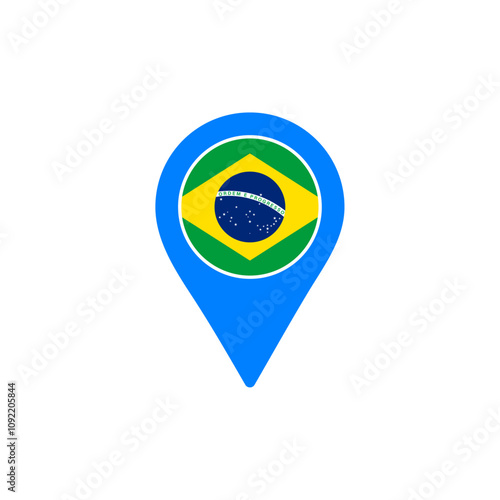 Brazil location pin with national flag design Free Download Brazil location pin with national flag design - GFXLoad