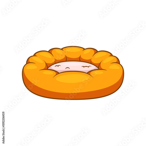 Pet bed vector isolated on white background.