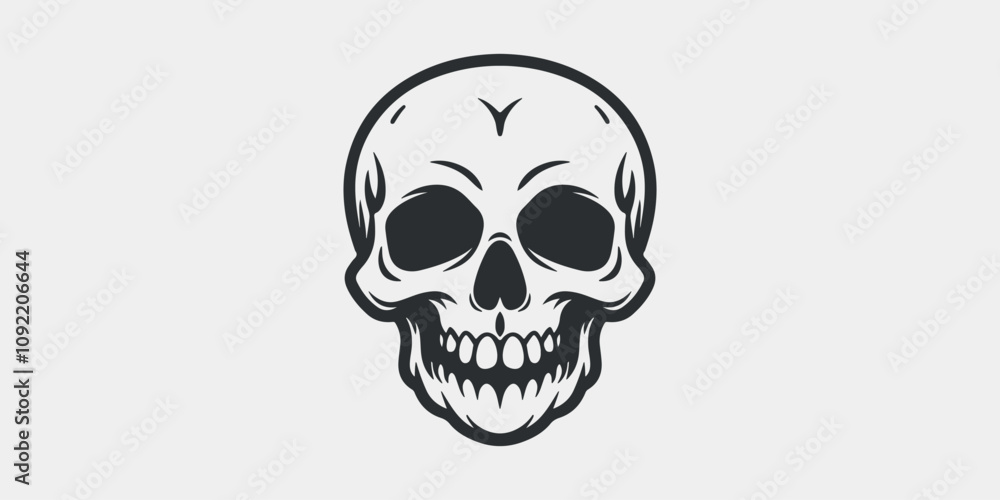 bold monochrome skull with minimalist tattoo-inspired line art for edgy designs bold monochrome skull with minimalist tattoo-inspired line art for edgy designs