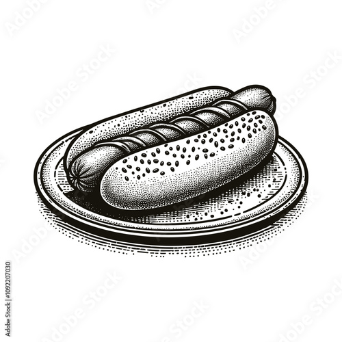 Beautiful vector hand drawn sketch off a food plate Illustration design. food vector art. photo