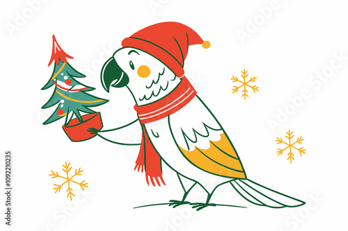 Christmas polar parrot