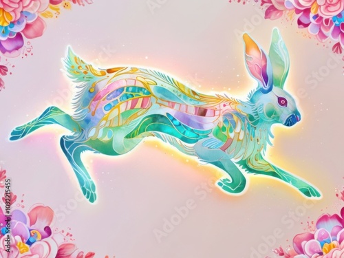 an illustration of a sparkling rabbit photo