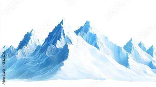 Majestic blue mountains under clear skies.