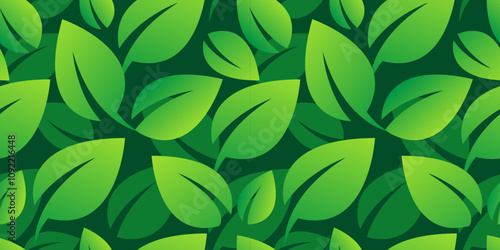 Green leaves seamless pattern, Tropical leaves seamless vector floral pattern background illustration