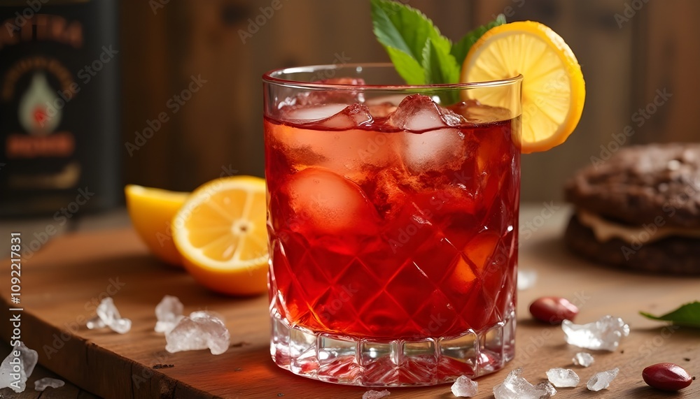 Classic Negroni Cocktail with Garnish Classic Negroni Cocktail with Garnish