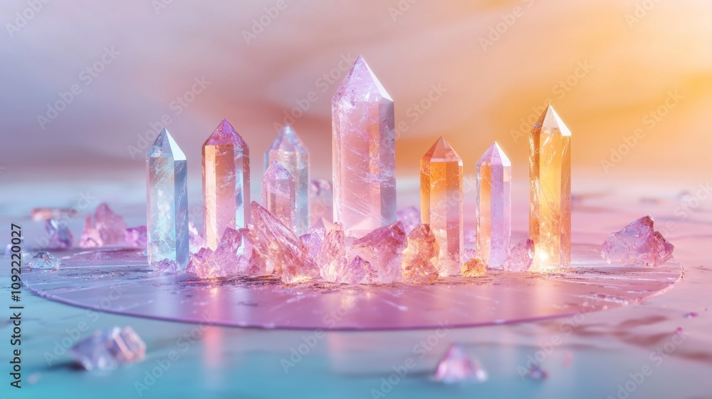 custom made wallpaper toronto digitalCrystal grid on pastel background with space for headline