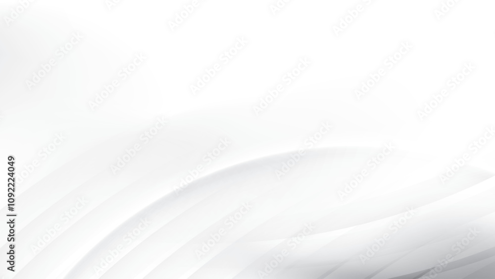 Fototapeta premium Abstract white and gray color, modern design stripes background with curve lines. Vector illustration.