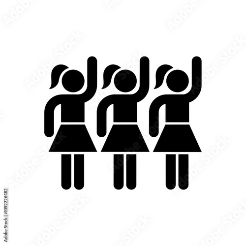 Trio cheerleading squad icon