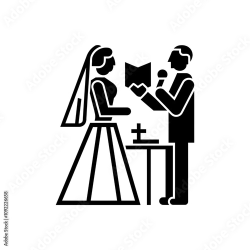Wedding ceremony with vows icon