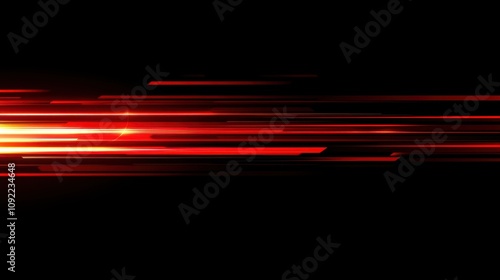 Abstract red and orange streaks of light on a black background. Dynamic and energetic, perfect for technology or speed themes.