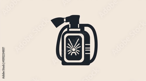 Minimalistic glyph icon of a pest control device. photo