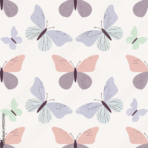 Butterfly pattern cute pattel color photo