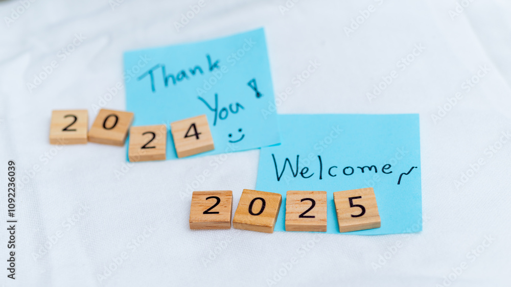 Business year-end reflections and new beginnings office desk photo bright space close-up planning for 2025