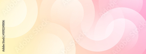 minimalist banner backgorund.simple design.pink nad yellow gradations.pastel bright color.abstract circle shape.memphis.eps 10