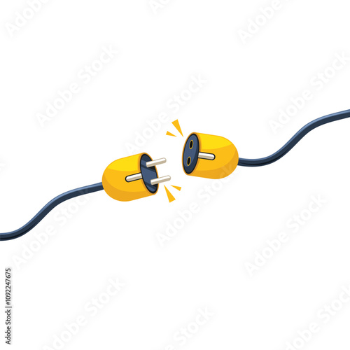 cartoon of a disconnected power plug or icon for lost signal or also an error icon for an internet site