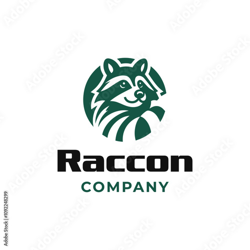 Simple Racoon In Negative Space Logo Design Ideal for creative brands, eco friendly businesses, wildlife organization