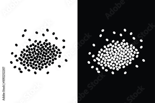 Mustard Seeds Silhouette Icon. Minimalist Design for Healthy Eating Concepts